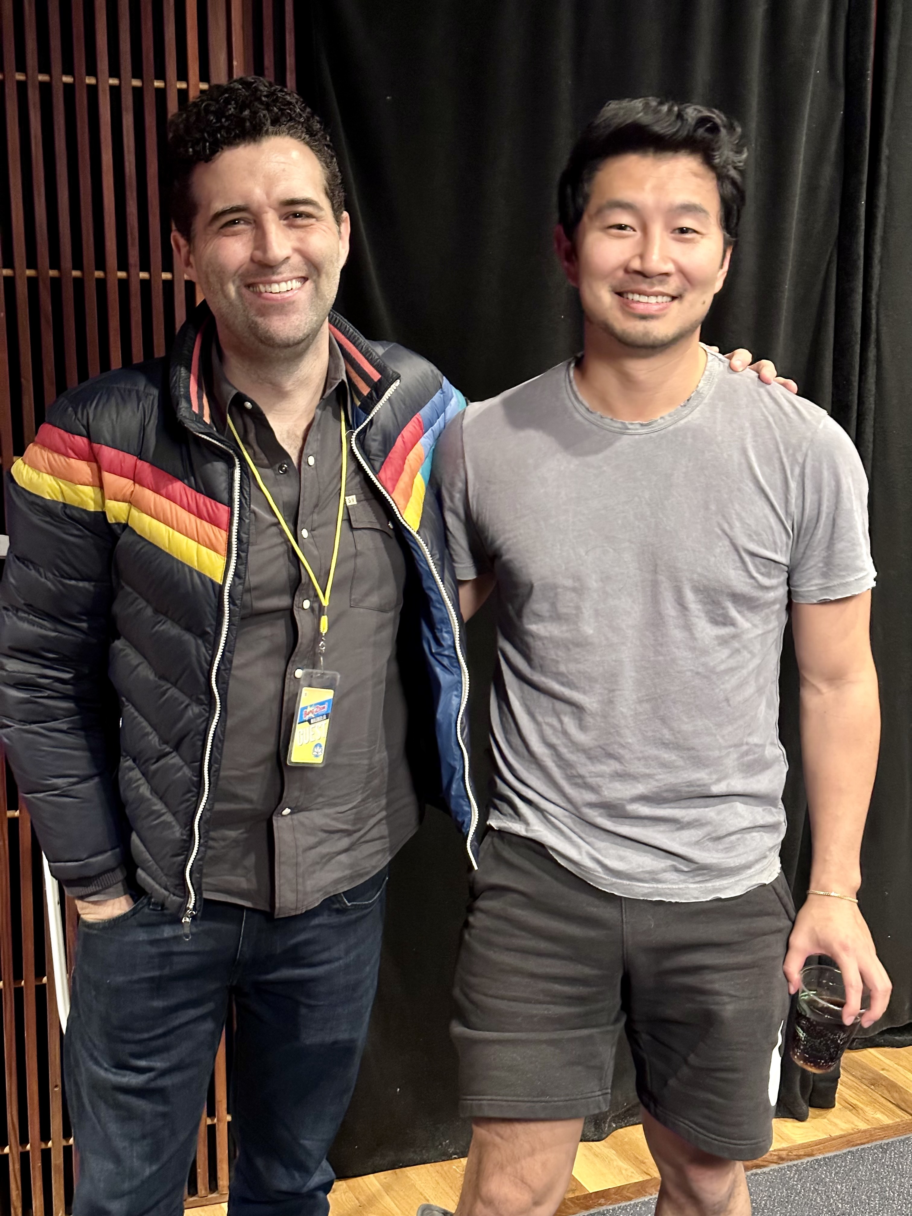 Michael Callahan and Simu Liu at Stormgate VO session